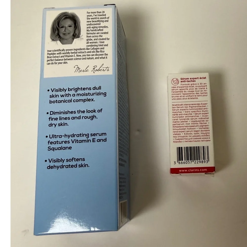 SheaMoisture Merle Roberts Clarins Face‎ Serum Bundle Dark Spot Hyaluronic New